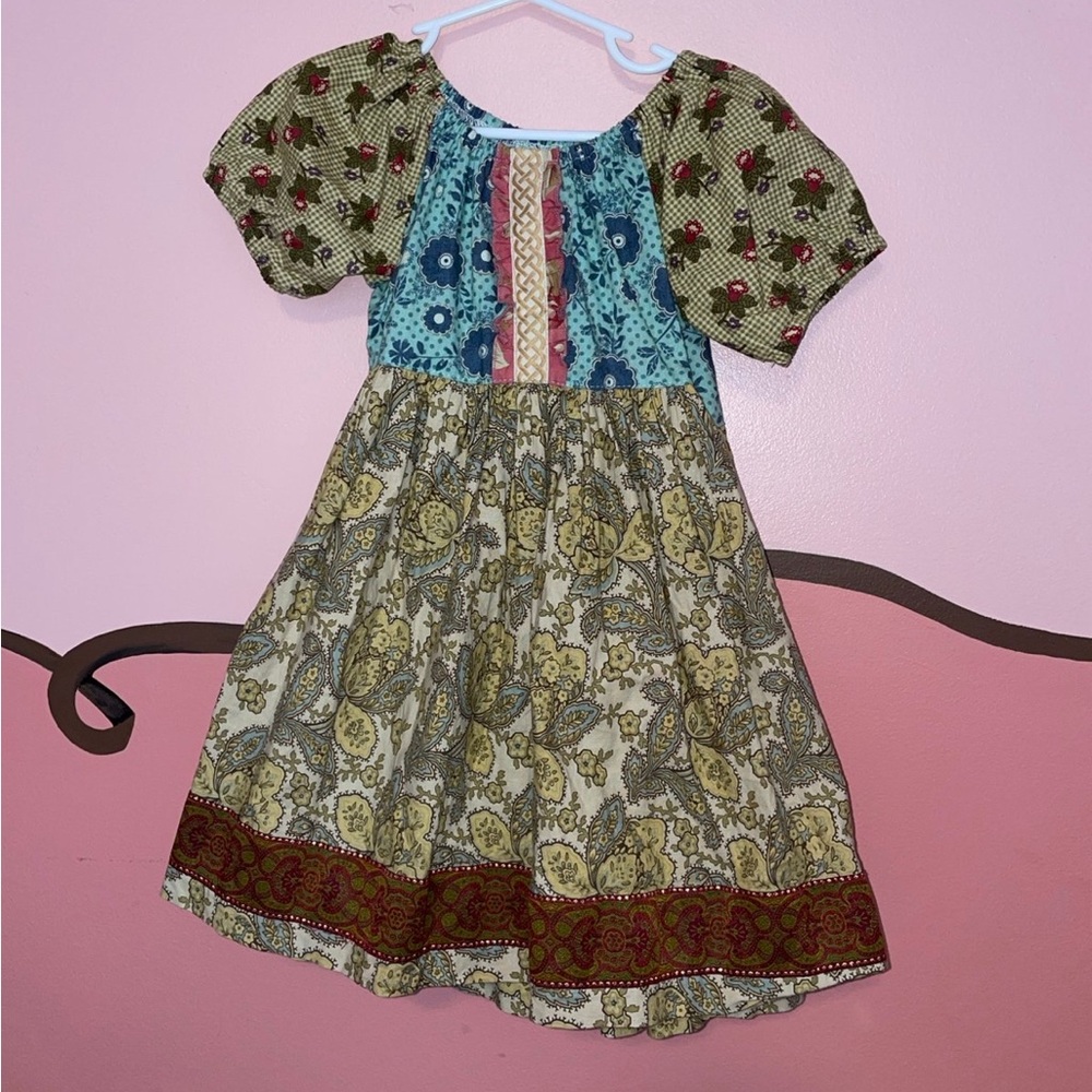 Matilda Jane Brown and Green Ruffled Tiered Sundress platinum edition size 8